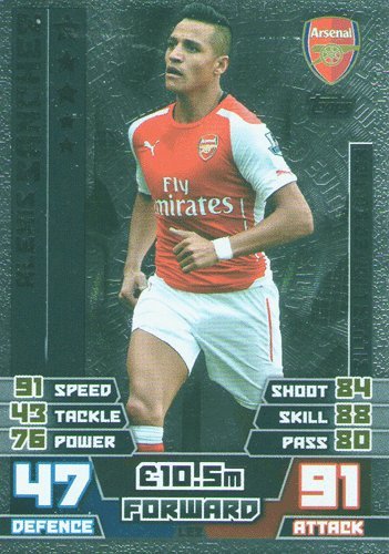 2014/2015 Alexis Sanchez 14/15 Silver Limited Edition