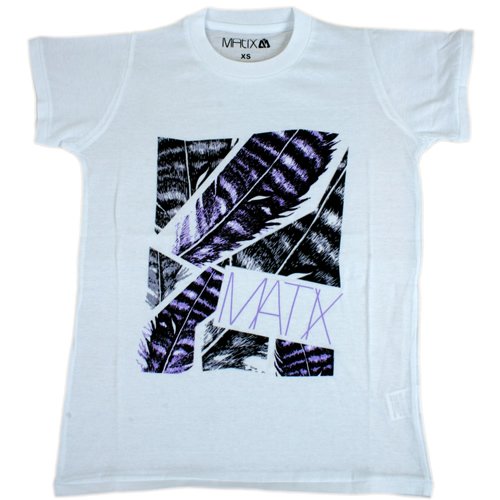 Ladies Matix Feathered Tee White