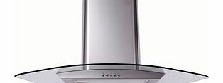 MEP901SS Curved Glass 90cm Chimney Hood -