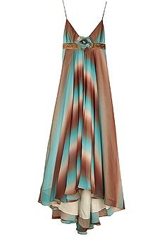 Spectrum silk evening gown