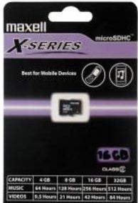 micro sdhc card. 16gb.. X series. class 4