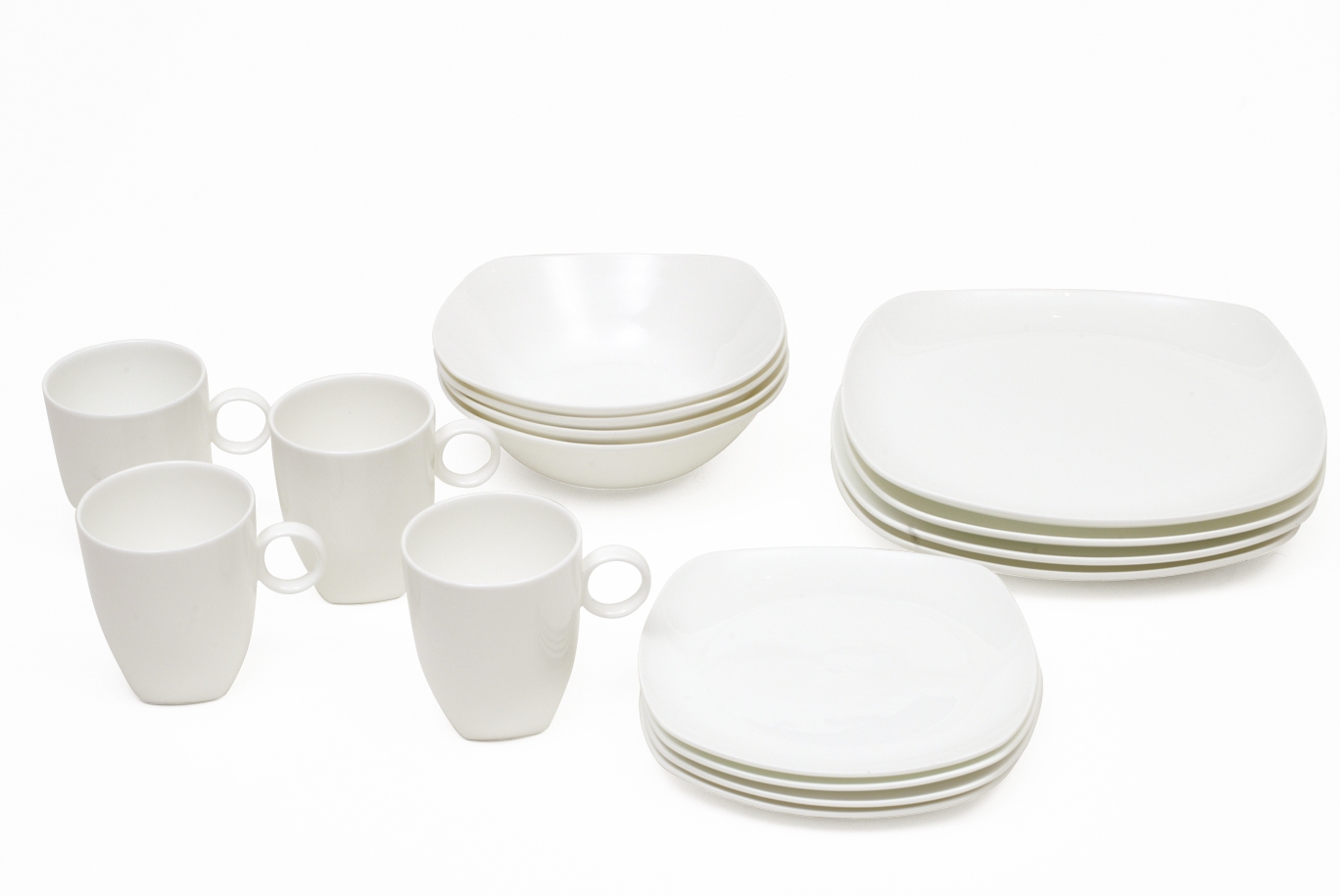 Bone China Square 16pc Dining Set