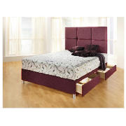 King 4 Drawer Divan Base, Damson Damask