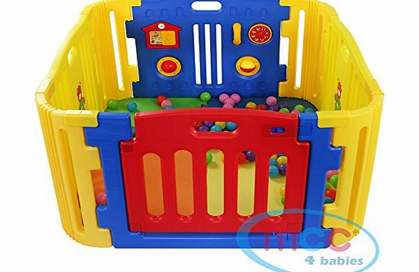 MCC Plastic Baby Playpen with Activity panel amp; corner extensions 8 pcs