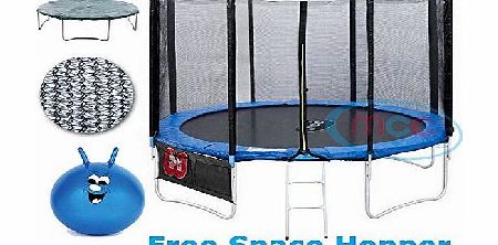 MCC Trampoline With Safety Net Enclosure, Ladder, Rain Cover amp; Shoe Bag 6ft 8ft 10ft 12ft 14ft (10FT)