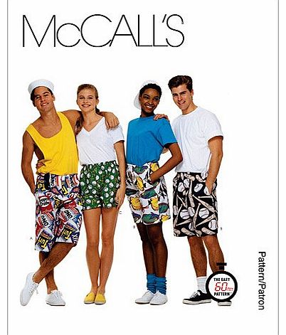 Misses/Mens/Teen Boys Boxer Shorts In 3 Lengths, M6104, Size MED