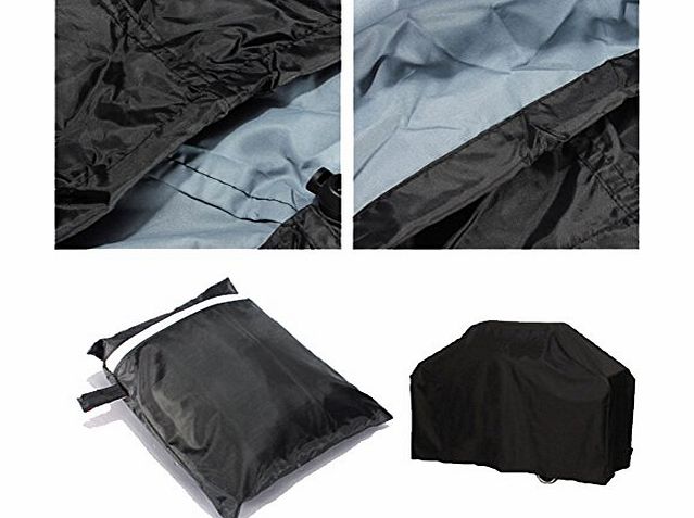 Mcitymall77 117cm*61cm*145cm Black Waterproof BBQ Cover Outdoor Rain Barbecue Grill Protector