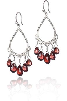 Teardrop garnet earrings