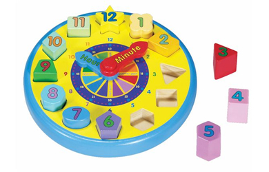 Melissa and Doug Wooden Shape Sorting Clock