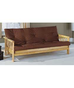 Natural Frame with Chocolate Mattress Futon