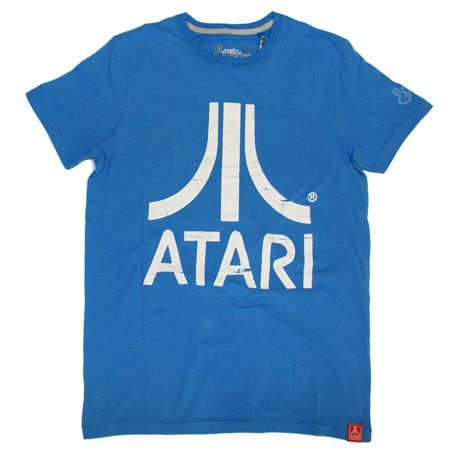 Joystick Junkies Atari White Logo Blue T-Shirt