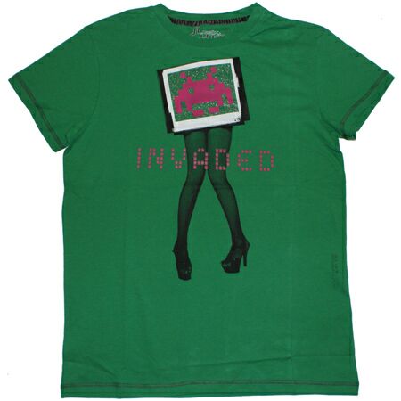 Joystick Junkies Invaded Legs Green T-Shirt