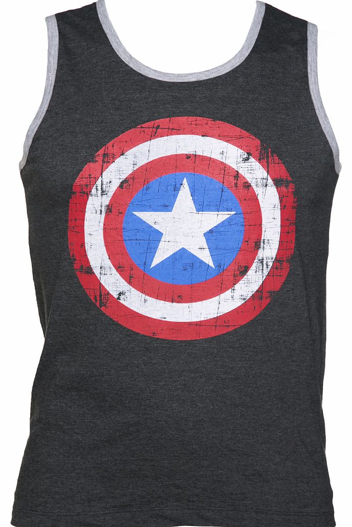 Dark Grey Marl Captain America Logo Marvel