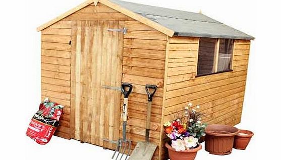 Mercia Overlap Apex Wooden Garden Shed - 8 x 6ft