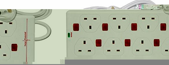 8 Gang 13A Extension Lead Jack Cable with Antisurge Protection