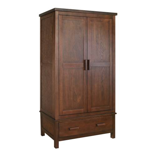 Oak Double Wardrobe with Drawer 911.011