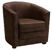 Faux Suede Tub Chair, Brown