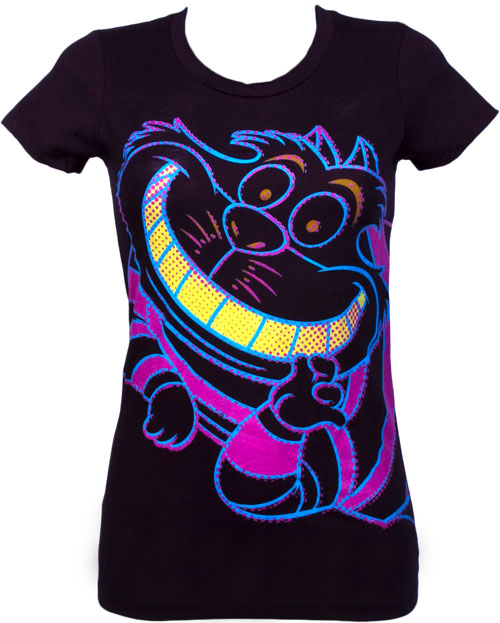 Ladies Neon Cheshire Cat Alice In Wonderland