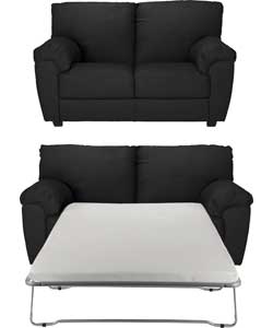 Leather Sofa Bed and Regular Sofa - Black