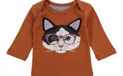 Smart Cat T-shirt Brown `6 months,12 months,18