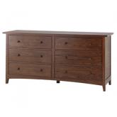 6 Drawer Wide Chest Walnut