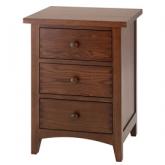 Walnut 3-Drawer Nightstand Pair