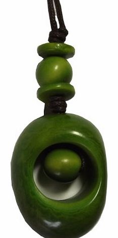 Mimosastyle Inka Fair Trade Tagua Pendant Necklace Green