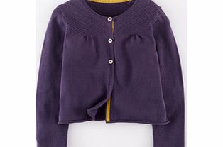 Mini Boden Everyday Cardigan, Grey,Pretty Purple,Gold