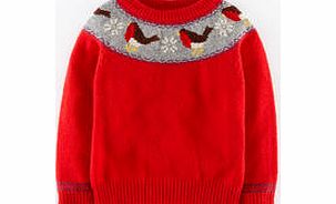 Mini Boden Festive Jumper, Fire Red Round Robin 34385344