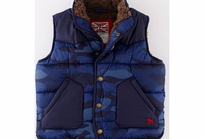 Mini Boden Gilet, Blue Camouflage,Grey Orange Star 34174110