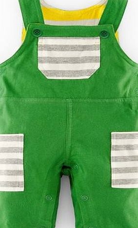 Mini Boden Hotchpotch Jersey Dungarees Tennis Green/Grey