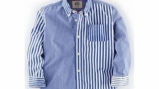 Mini Boden Hotchpotch Shirt, Reef/Ecru Stripes,Navy/Sail