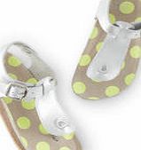 Mini Boden Leather Cork Sandals, Silver Metallic 34525329