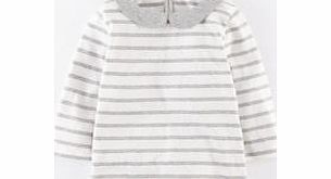 Mini Boden Pretty Collar Top, Grey Marl Stripe 34281154