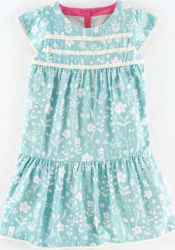 Mini Boden Pretty Tea Dress Vintage Blue Flower Press Mini