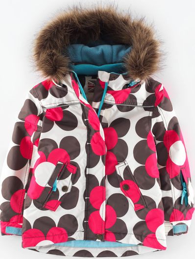 Mini Boden Snow Jacket Sweetheart Pink Sixties Daisy Mini