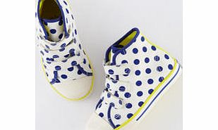 Mini Boden Spotty High Tops, Snowdrop/Blue 34184846