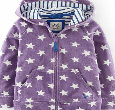 Mini Boden Towelling Zip-through, Purple 34514190