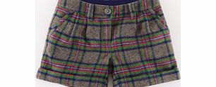 Mini Boden Turn-up Shorts, Grey Marl Check 34201566