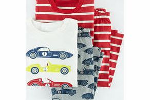 Mini Boden Twin Pack Pyjamas, Grey Marl Pit Stop 34326876