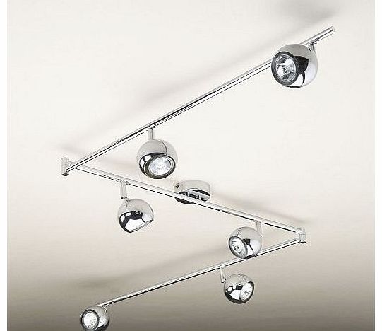 Retro Adjustable 6 Way Eyeball Chrome Spotlight