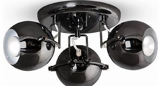 Retro Black Chrome 3 Way Spotlight Ceiling Light