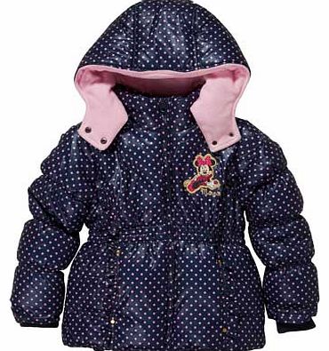 Minnie Mouse Disney Minnie Mouse Girls Blue Puffa Coat - 2-3