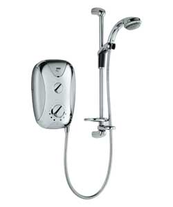 mira Play 9.5kW Satin and Chrome Shower