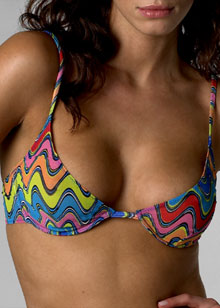 Wave Print non-padded underwired bra