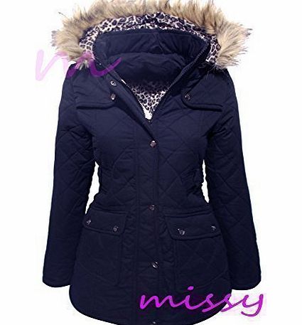 PARKA GIRLS New JACKET COAT HOODED Girls Padded CLOTHING AGE 7 8 9 10 11 12 13 m (AGE 9-10, NAVY)