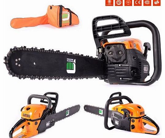 Petrol Chainsaw 58cc 2 Chains 20 `` Bar Free Case 3.4HP Tool Kit