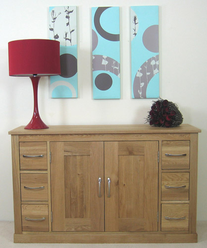 mobel Oak Six Drawer Sideboard