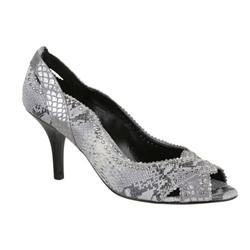 Female Codey Silver Snakeskin Evening in Silver