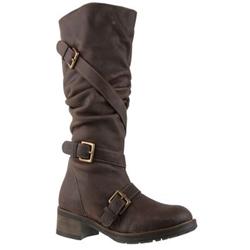 Female Ginnie Dark Brown Leather Casual in Dark Brown